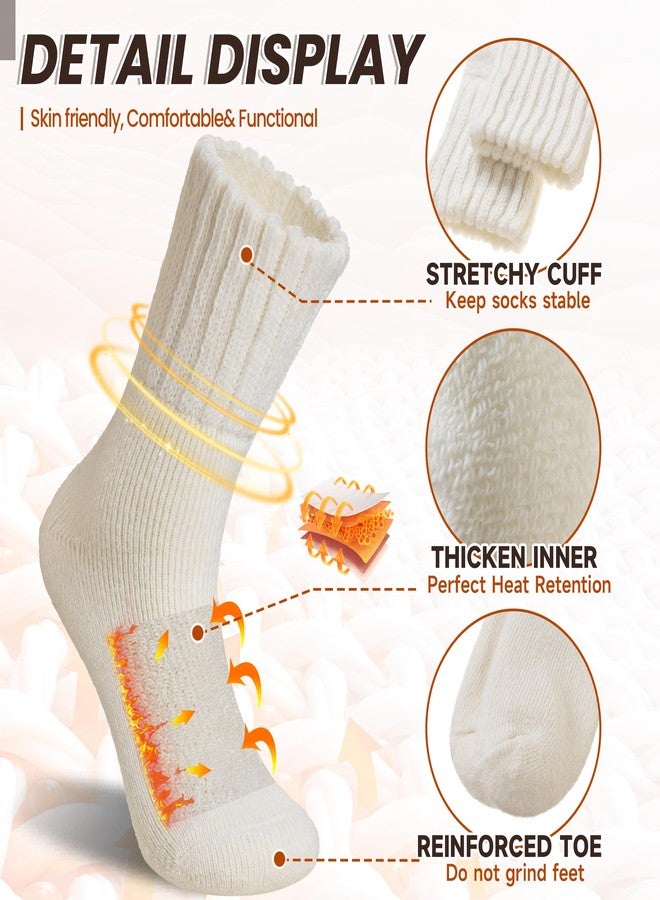Eyean Merino Wool Socks Thermal Winter Ski Warm Thick Cozy Boot Hiking Socks for Women Men 3 Pairs (Black White Grey,Medium) - Image 4